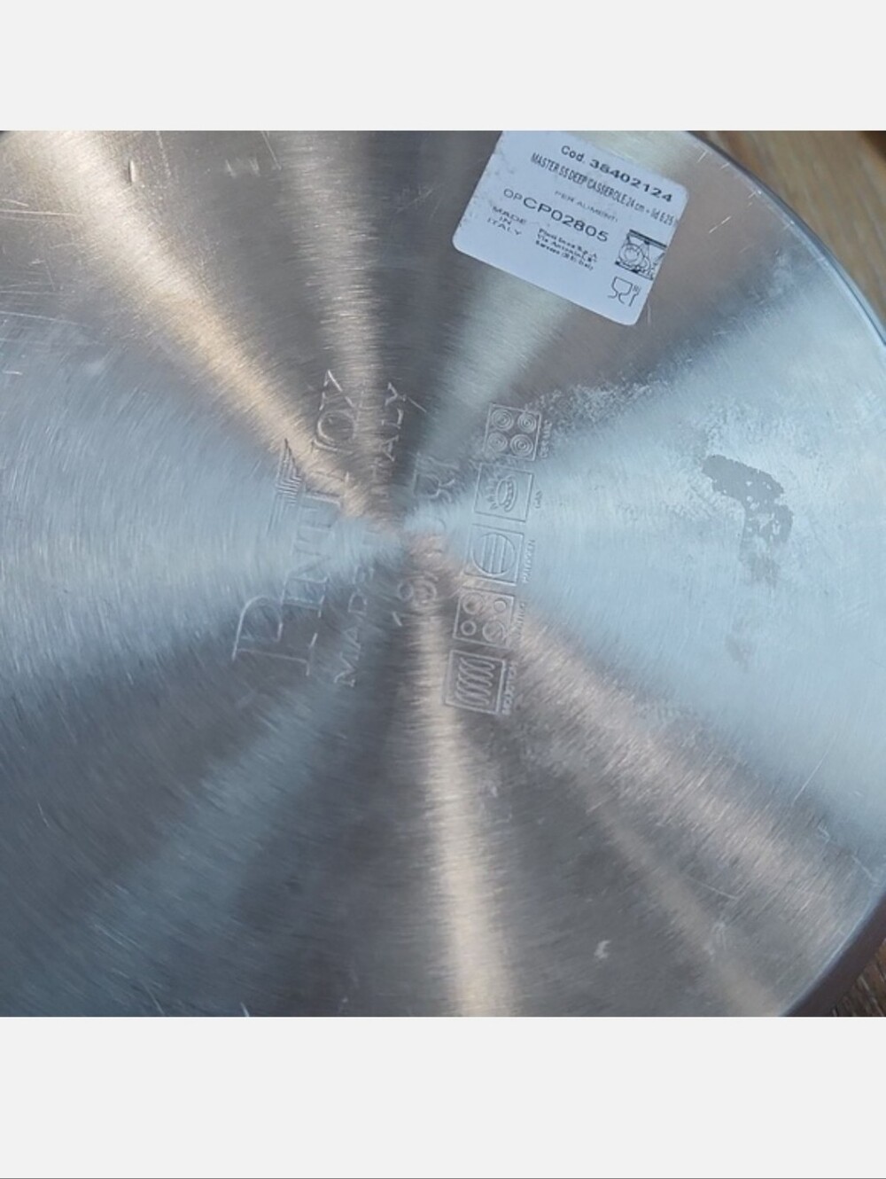 NWT Pintinox 24cm Master Deep Casserole Stainless Steel Stock Pot Lid & Handles - Picture 15 of 16